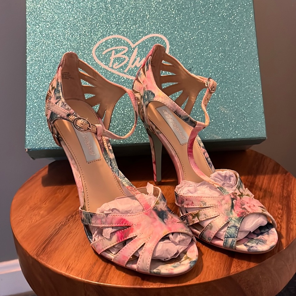 Blue by Betsey Johnson Floral Heels